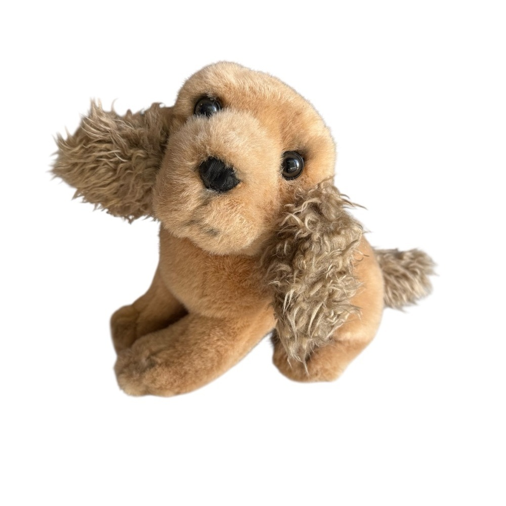 Vintage American Wego Stuffed Animal Plush Spaniel Dog 12” Tan Brown 1968